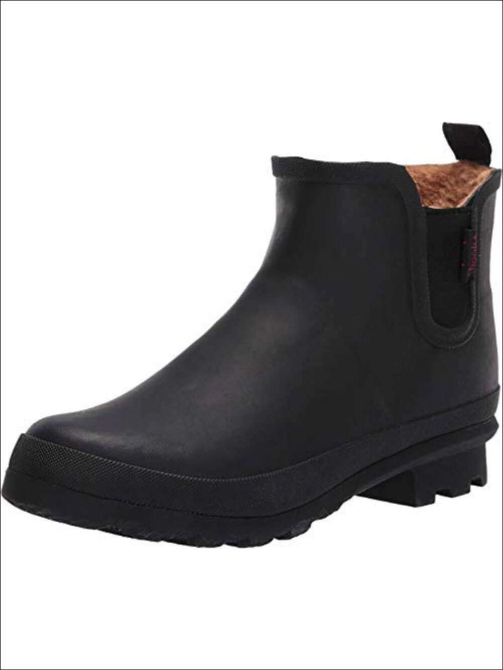 Waterproof Plush Chelsea Ankle Bootie Rubber Rain Boot